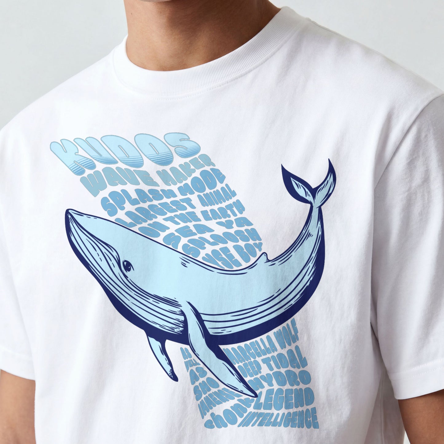 BIG WHALE WHITE T-SHIRT