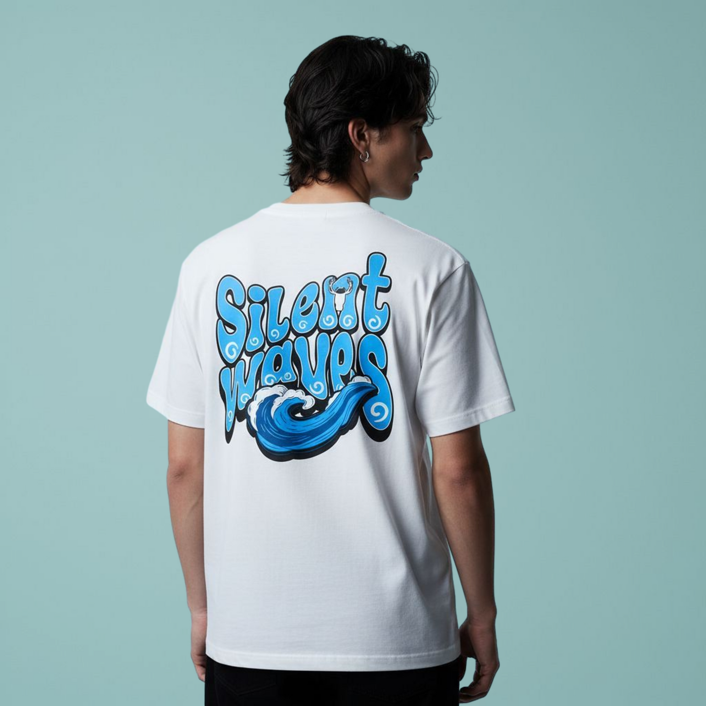 WHITE SILENT WAVES T-SHIRT