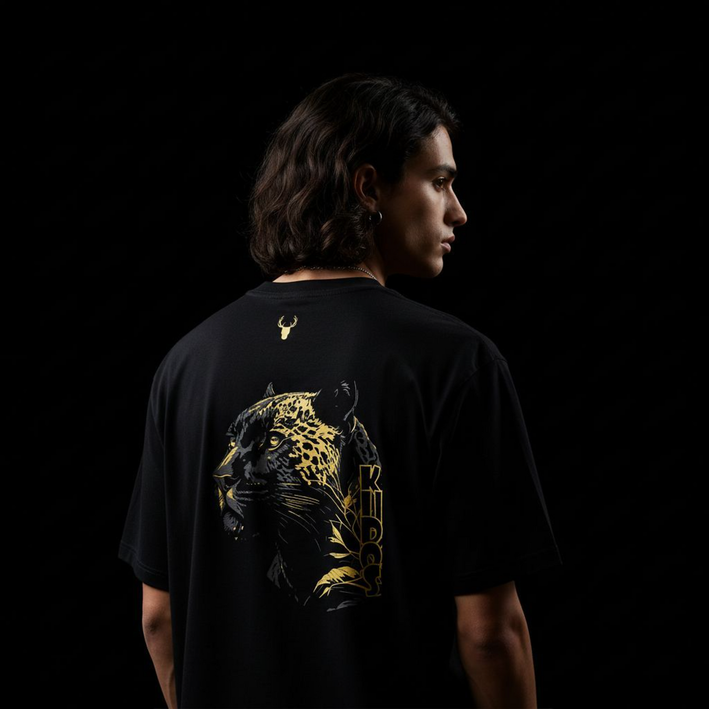 MIDNIGHT LEOPARD BLACK T SHIRT